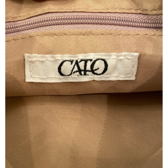 Cato Makeup Cosmetics Accessories Bag Tan Zipper Close Inside Pocket Travel - Picture 9 of 9